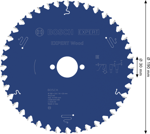 BoschEXPERT 木工圆锯片 190 毫米 T40。